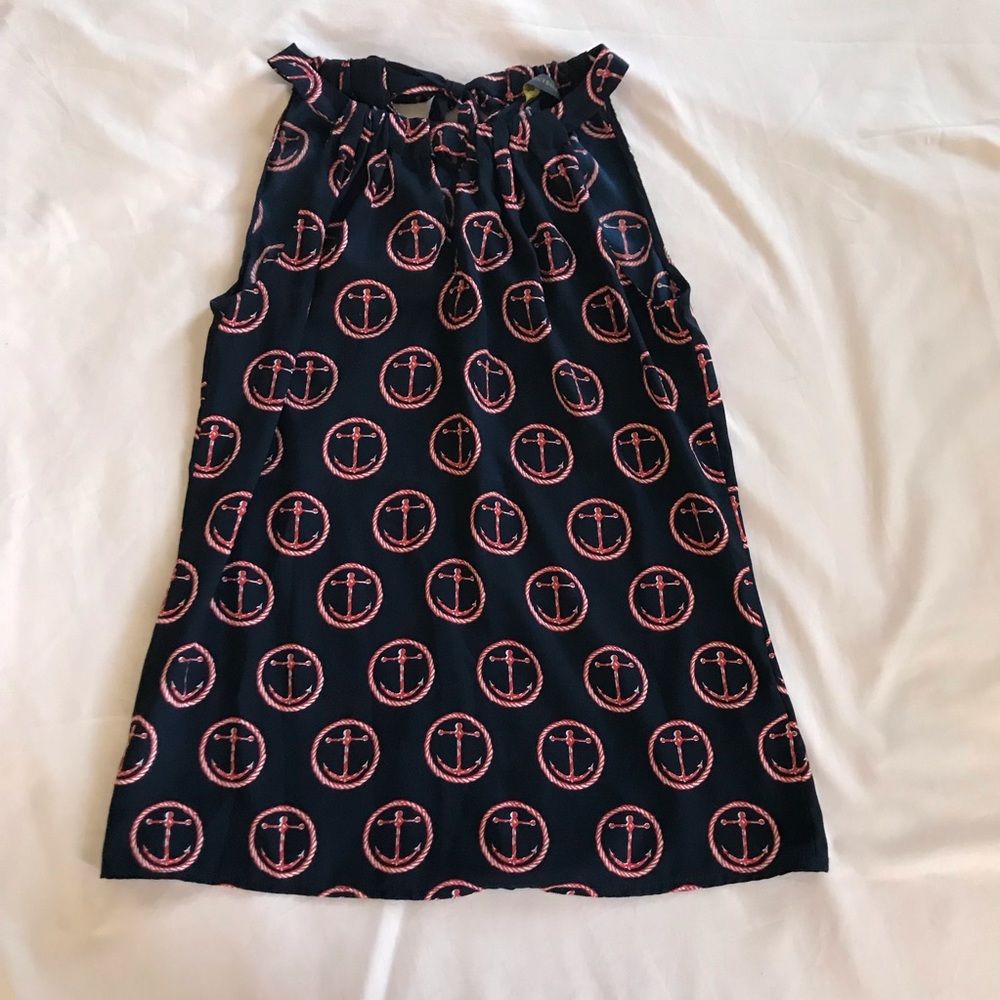 The Limited Outback Red anchor print keyhole top